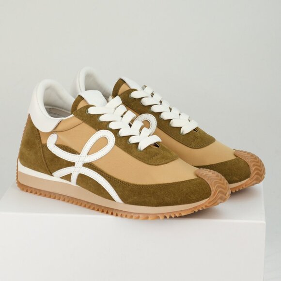 Loewe Flow Runner 2.0 Sneakers, Khaki/Tan/White, EU 39/US 9 - Picture 4 of 12